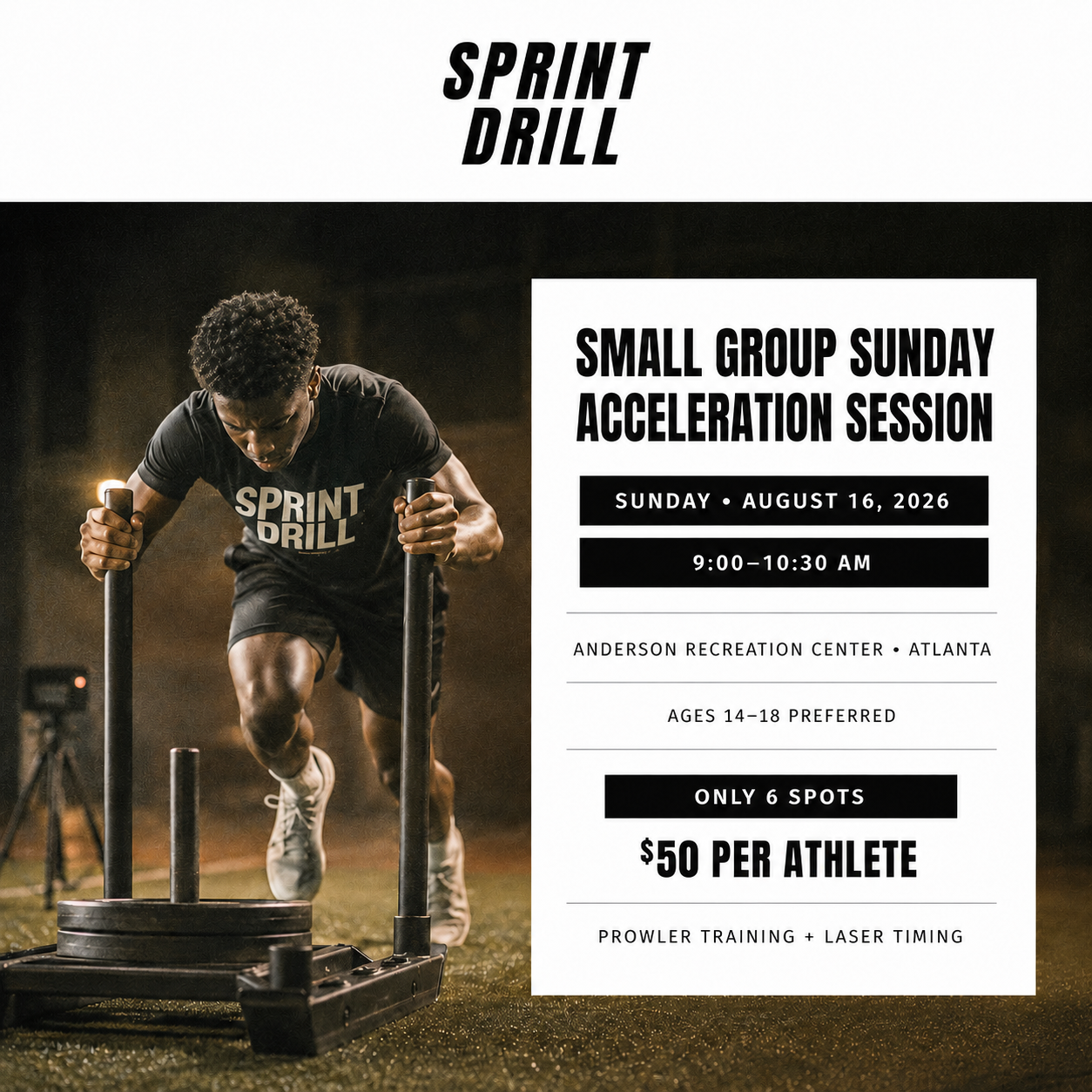Small Group Sprint Session — Sunday, August 16, 2026